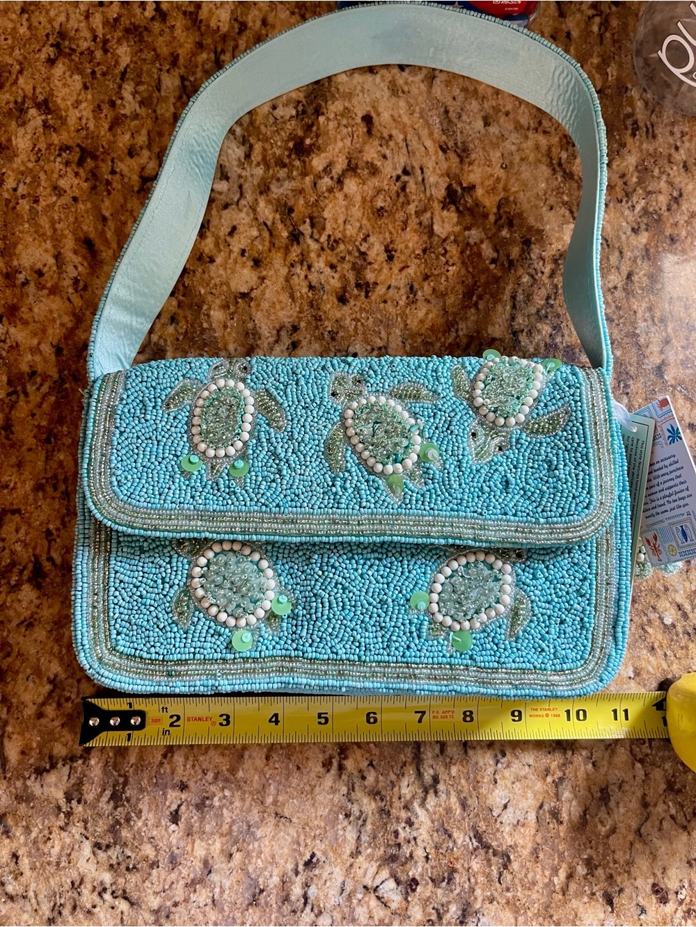 🐢VIRAL Beaded Turquoise Turtle Bag - Picture 4 of 6